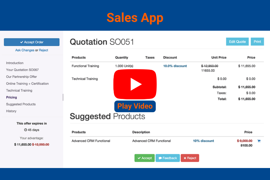 Sales — Odoo screenshot